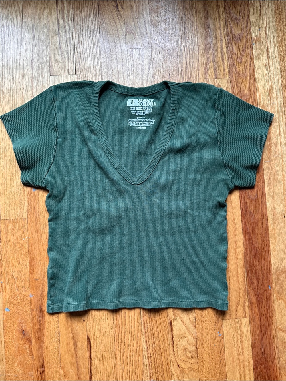 Big Bud Press Green Scoop Neck Crop Shirt size Large